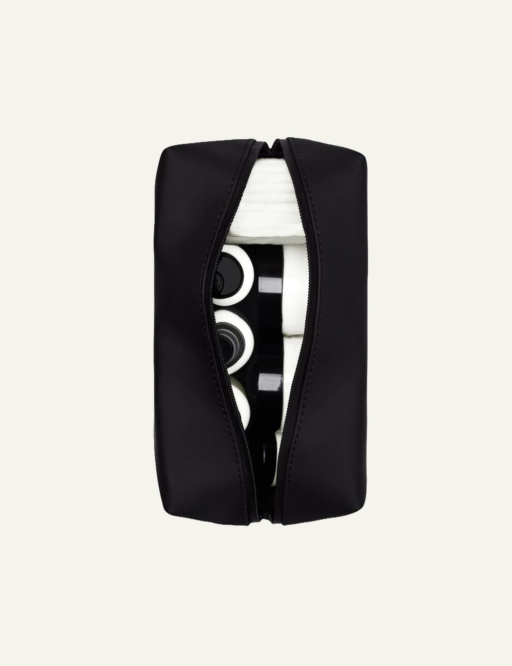 Rains Wash Bag Olive model top view