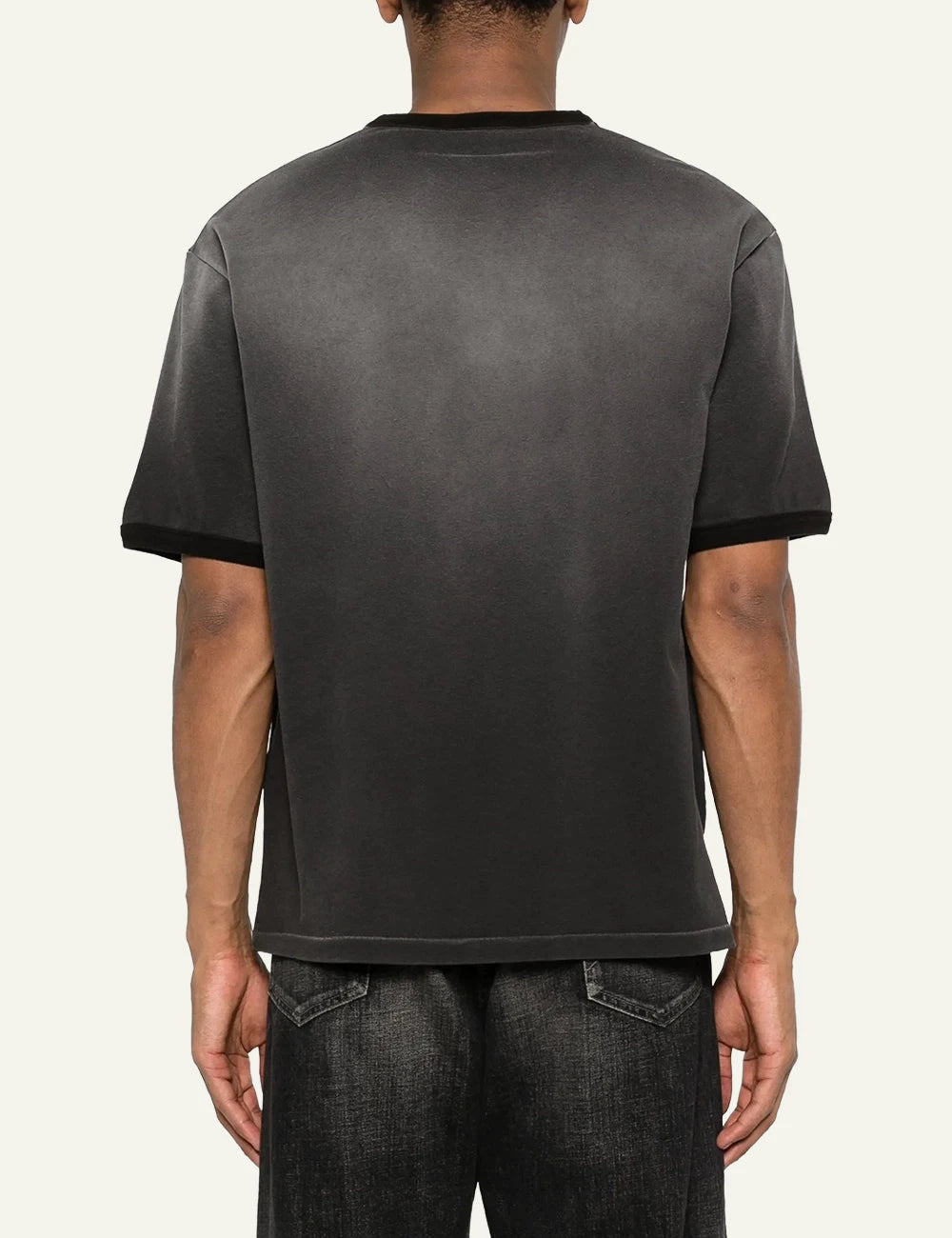 Represent ringer t-shirt dark grey back view