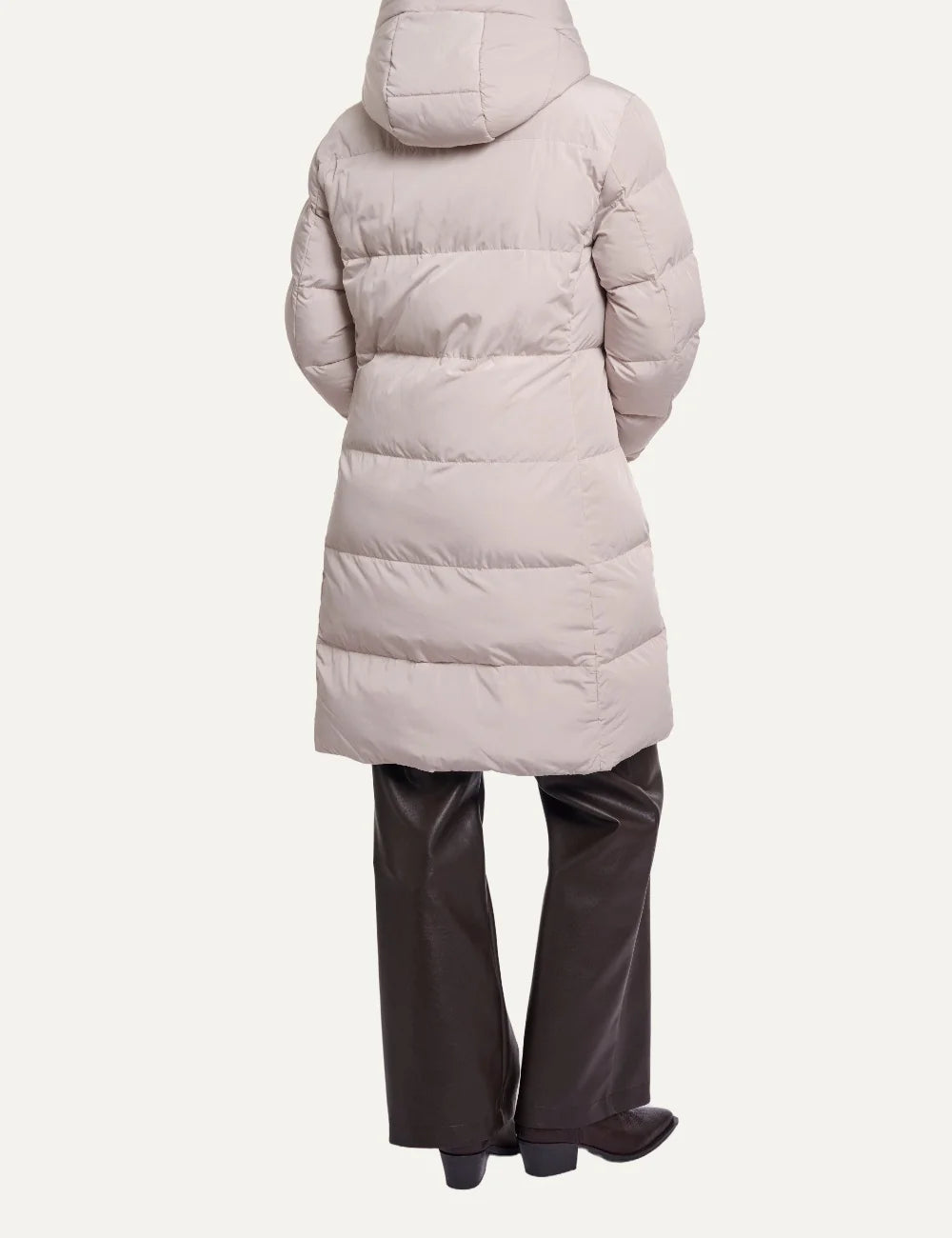 Rino & Pelle women Jade Stone padded coat with hood and black zipper details back