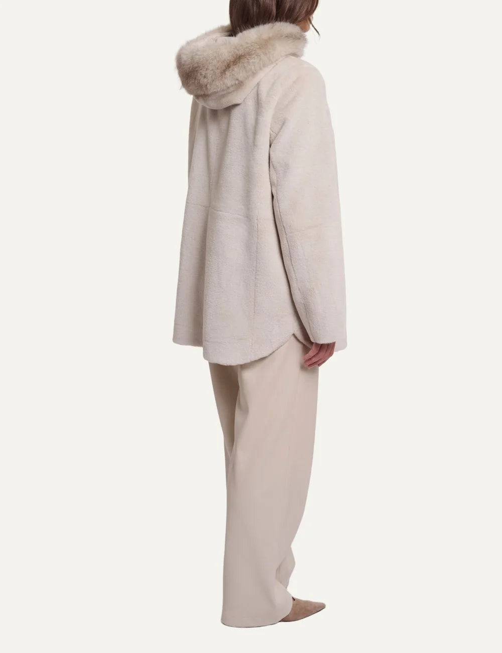 Rino & Pelle women Mans Birch faux fur coat with detachable hood side