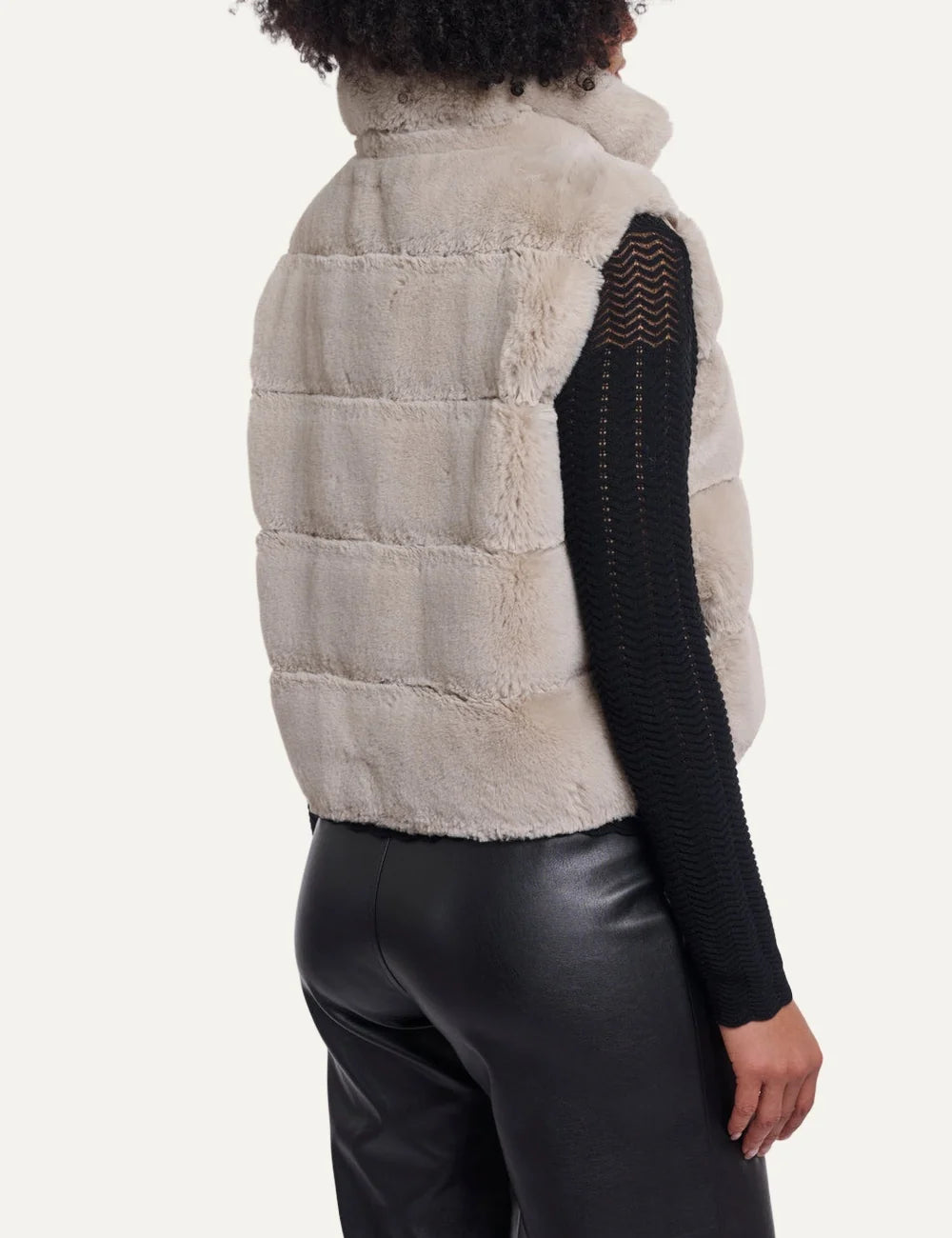 Rino & Pelle women's ivory faux fur sleeveless waistcoat back