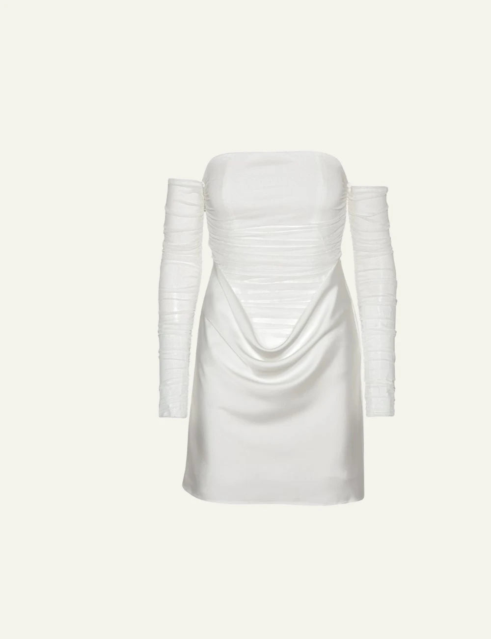 rotate white mini dress ROTATE RUCHED MINI DRESS EGRET – Simple Caracters