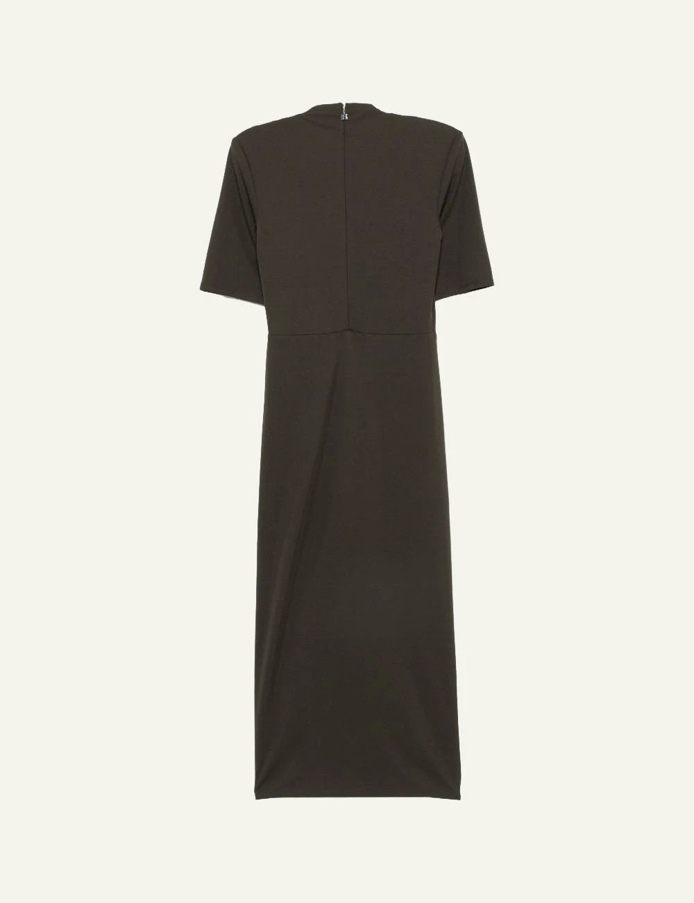 Women's Rotate olive green high neck draped maxi dress with front twist back
