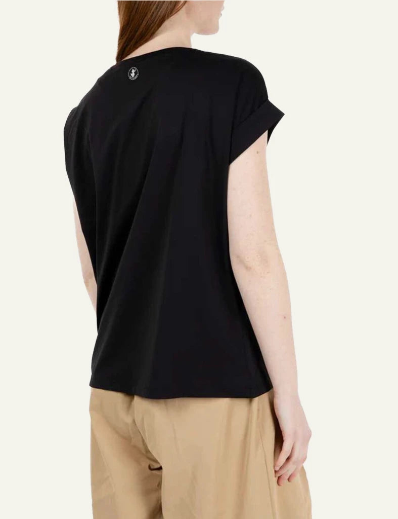 Save The Duck t-shirt black short sleeve crewneck relaxed fit back model view