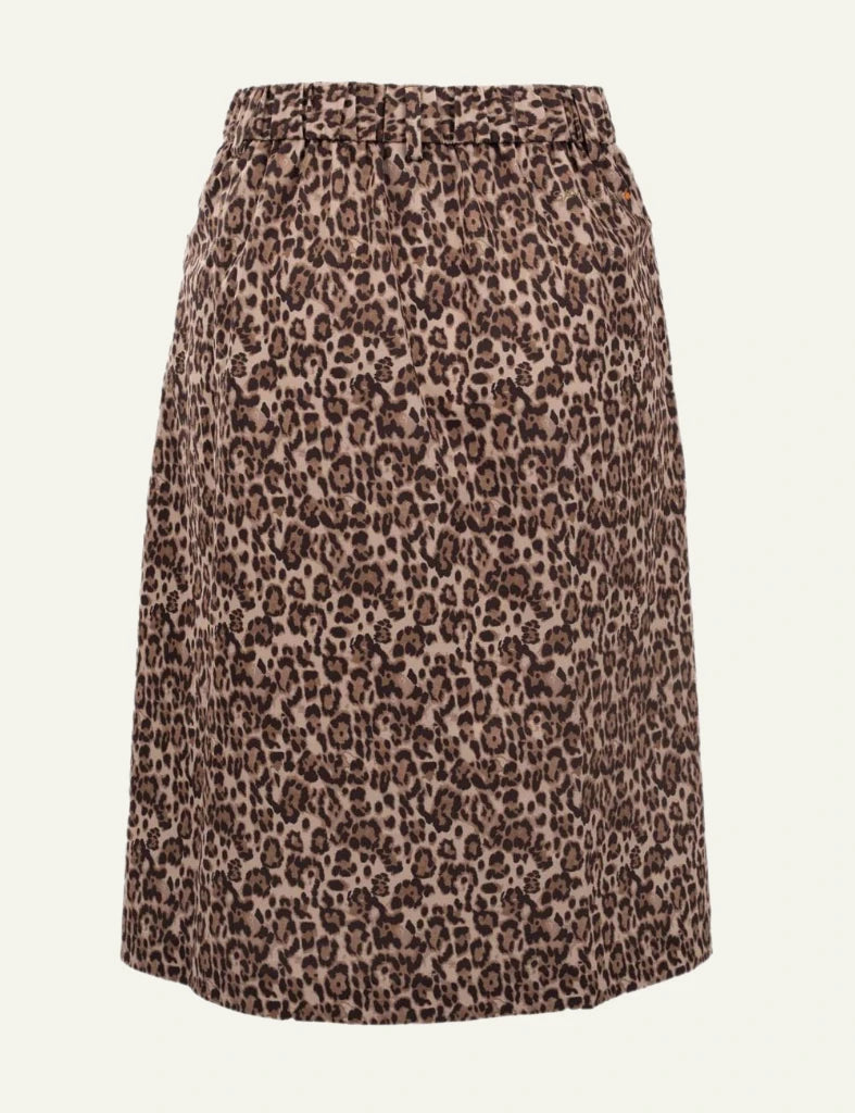 Save The Duck skirt leopard print midi wrap style back flat view