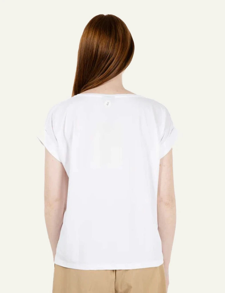Save The Duck t-shirt white short sleeve crewneck relaxed fit back model view