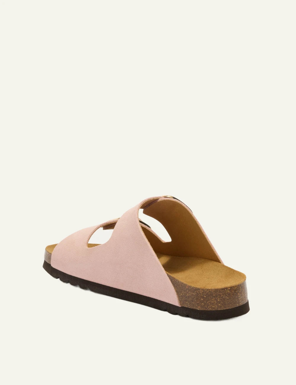Scholl Noelle suede double strap sandals pink back view