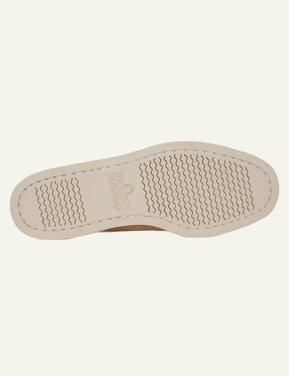 Sebago docksides nubuck beige boat shoes sole view