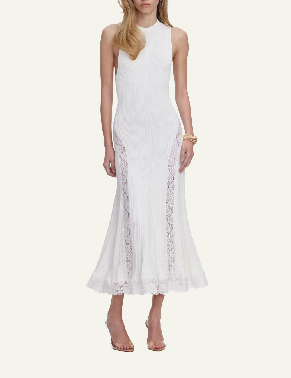 SELF-PORTRAIT LACE MIDI DRESS WHITE Simple Caracters SELF-PORTRAIT LACE MIDI DRESS WHITE Simple Caracters