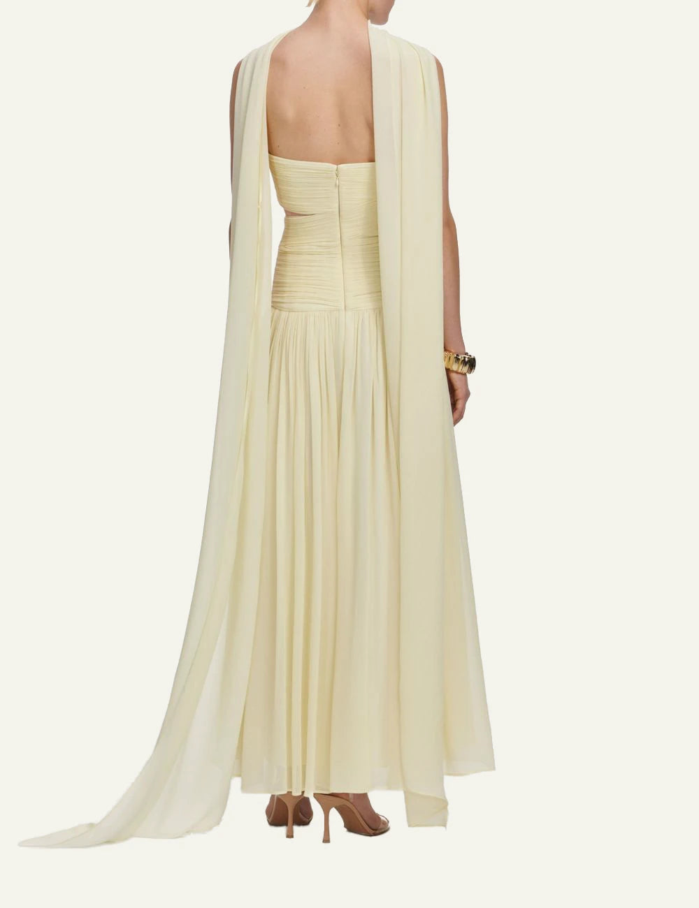 SELF-PORTRAIT SCARF MIDI DRESS YELLOW