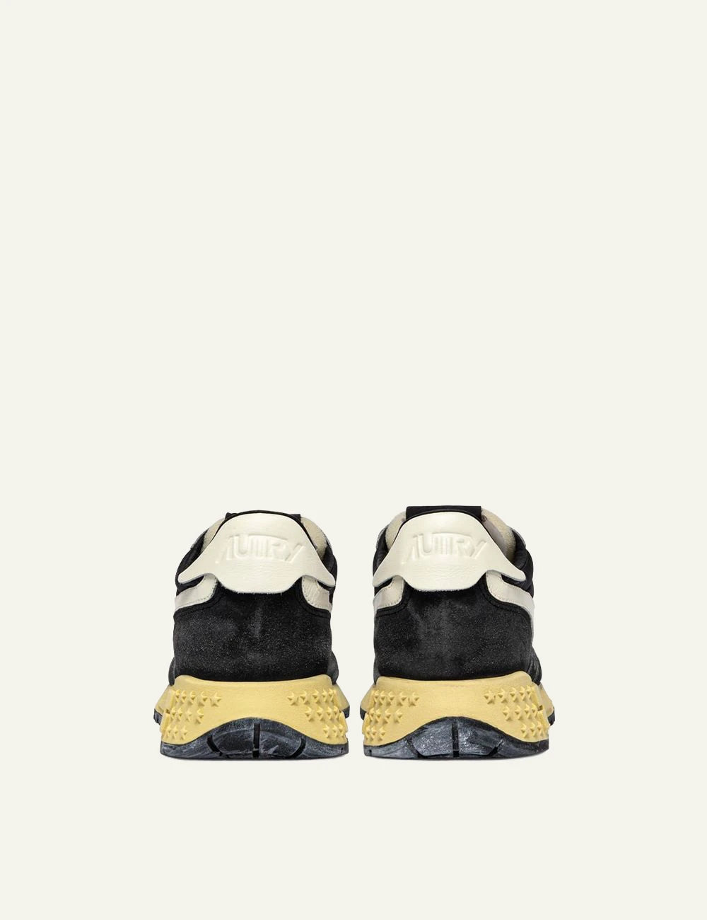 Autry Men’s Black Nylon And Suede Sneakers With Ivory Details back