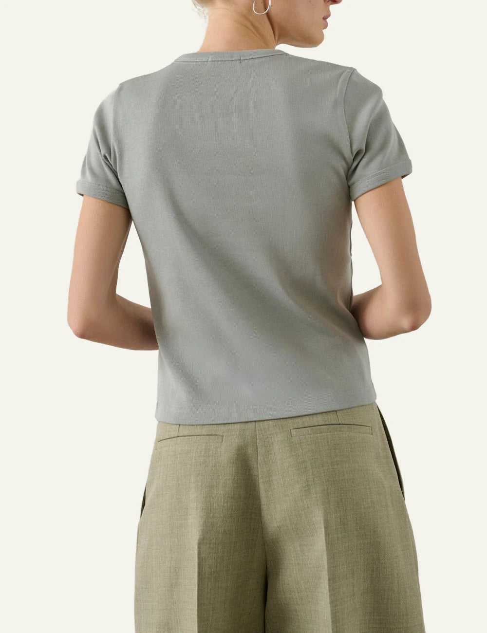 Soeur Aristide t-shirt light grey cotton slim fit back