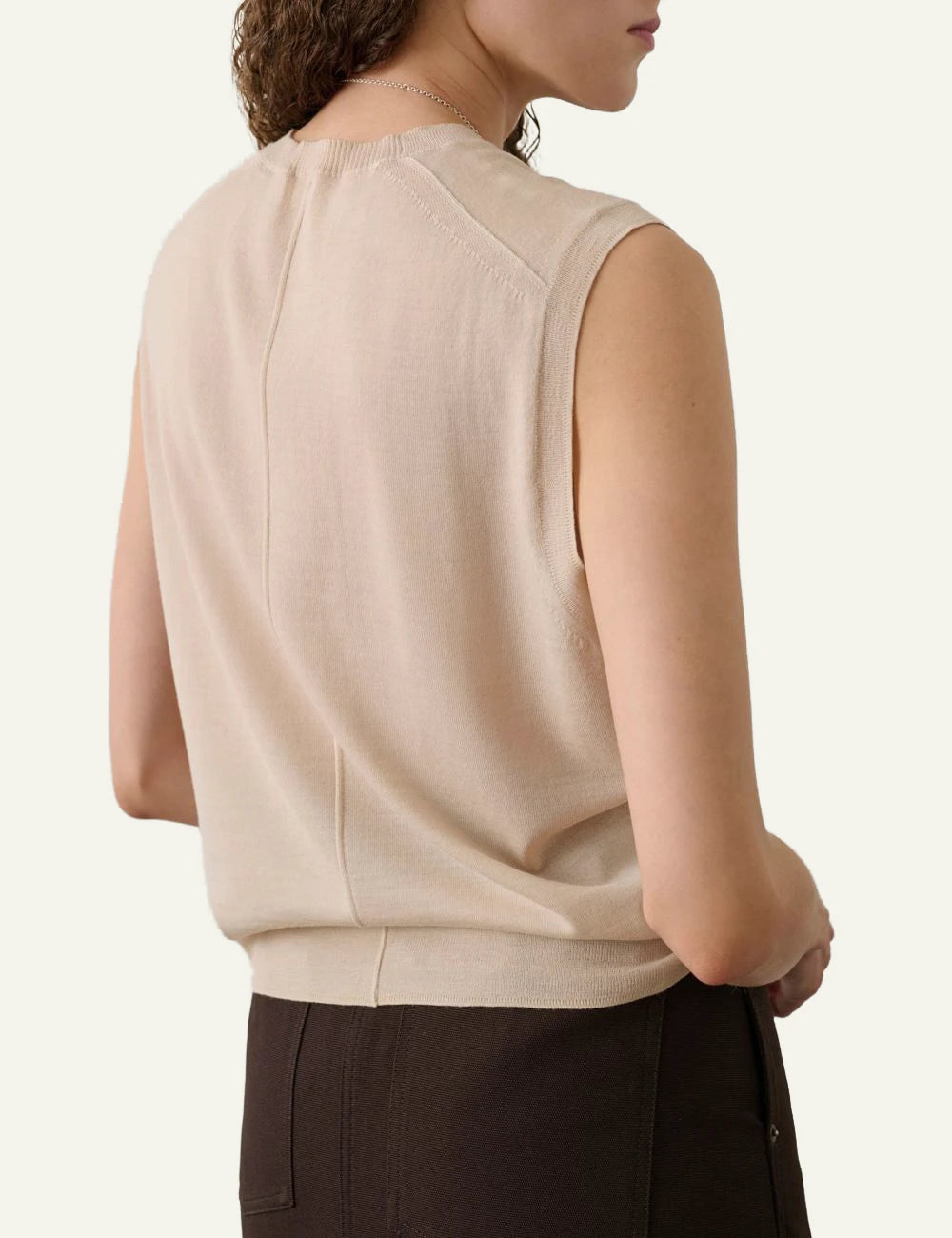 Soeur Fergie sleeveless knit nude merino wool round neck back