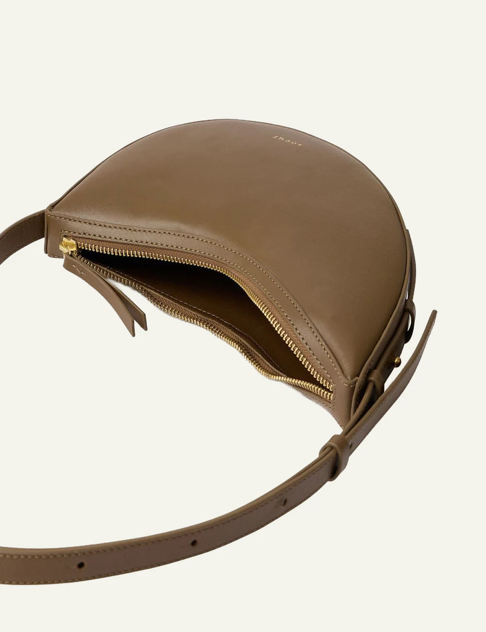 Soeur mini shoulder bag brown smooth leather top view