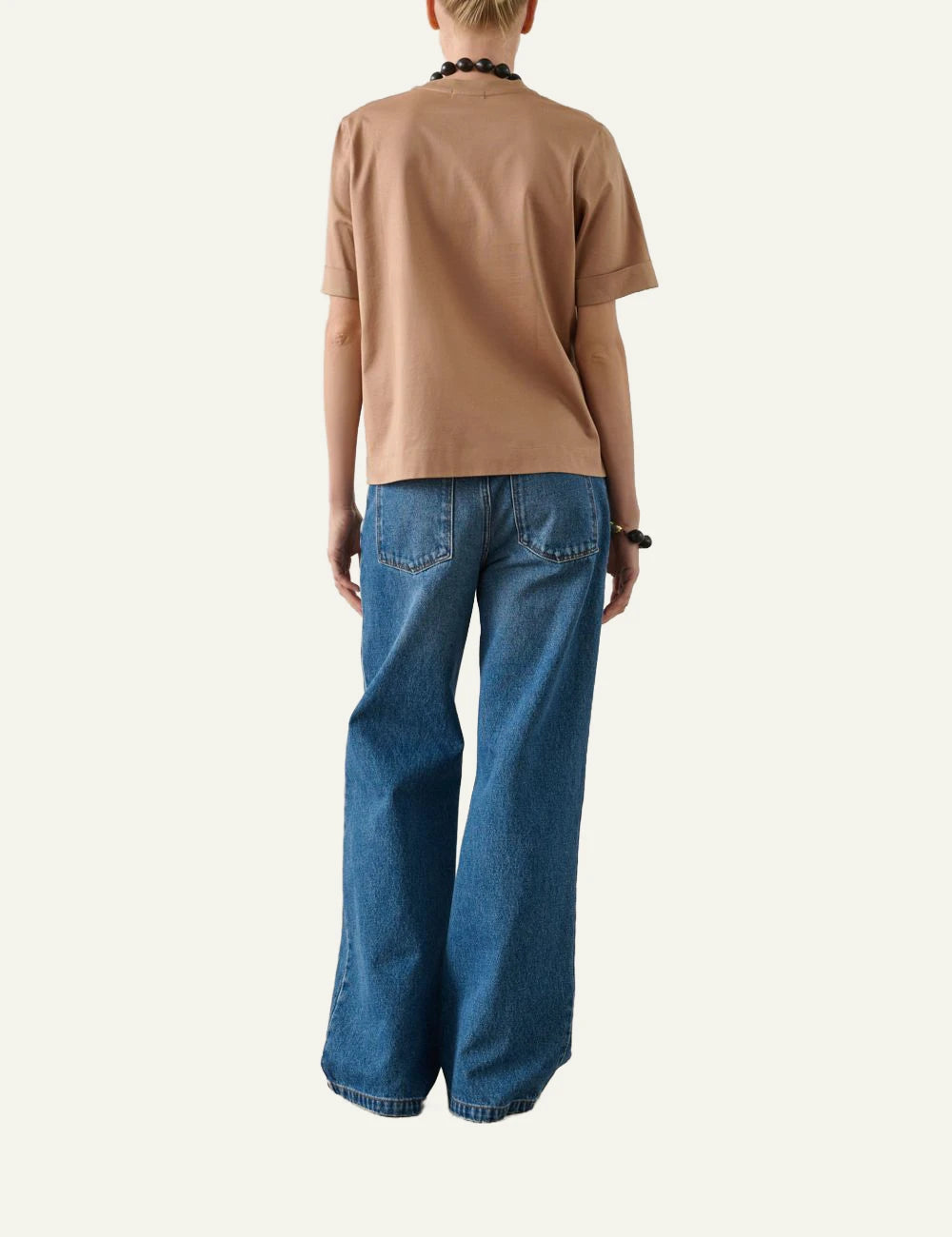 Soeur t shirt mercerised cotton beige short sleeves back