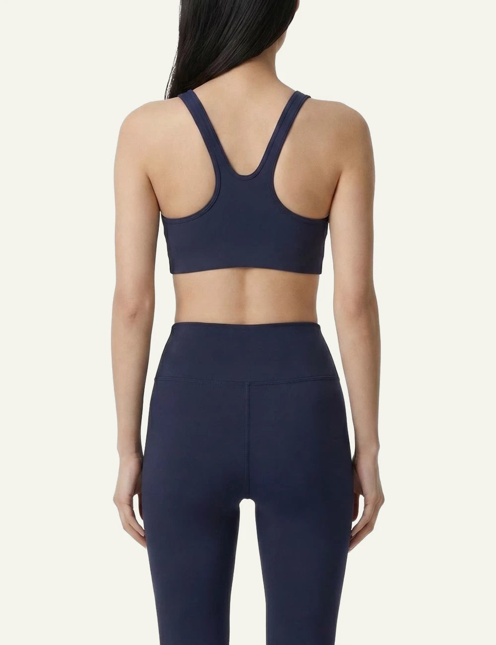 Sporty and Rich classic sports bra navy back view