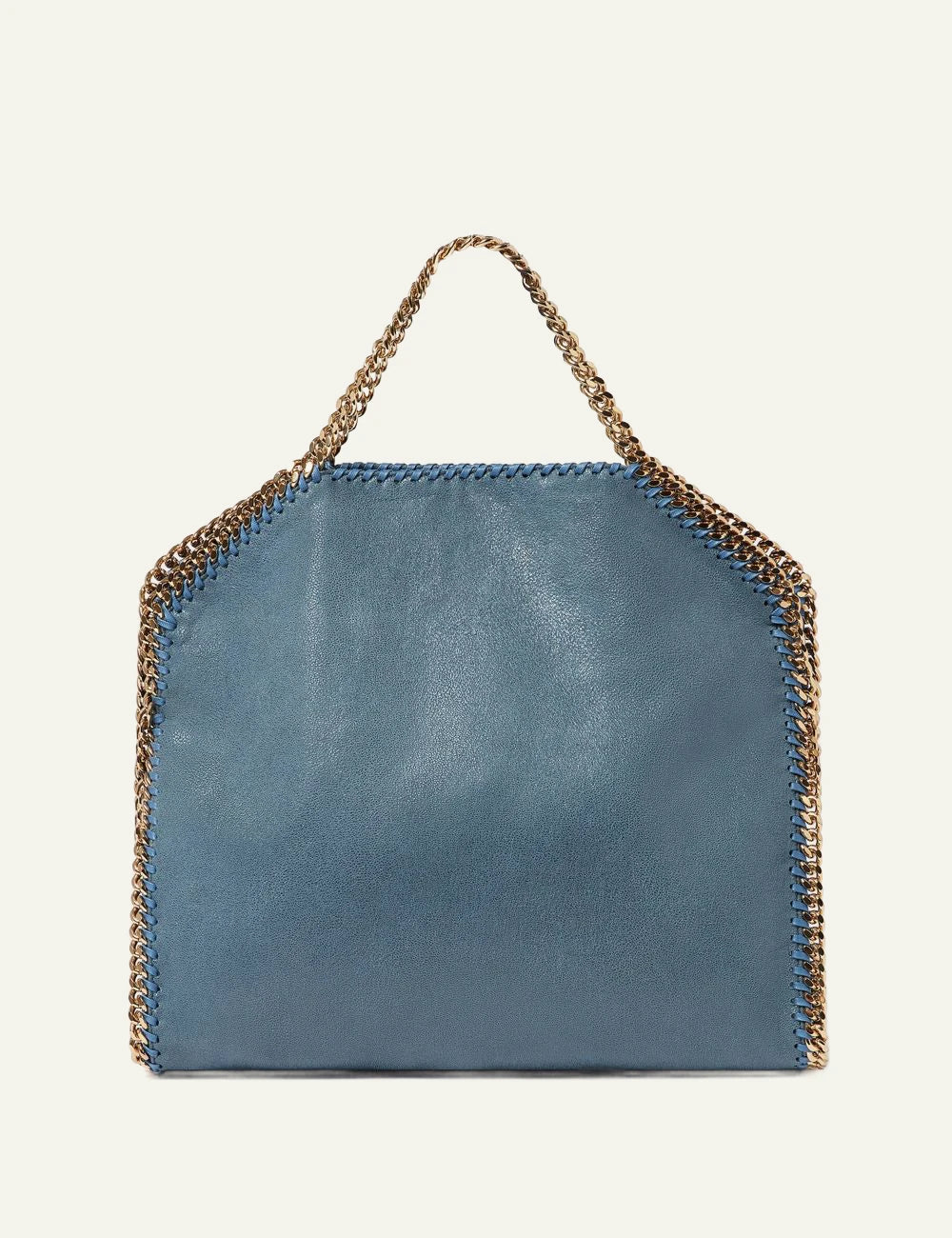 Stella McCartney Falabella 3-chain bag blue me gold chain trim back view