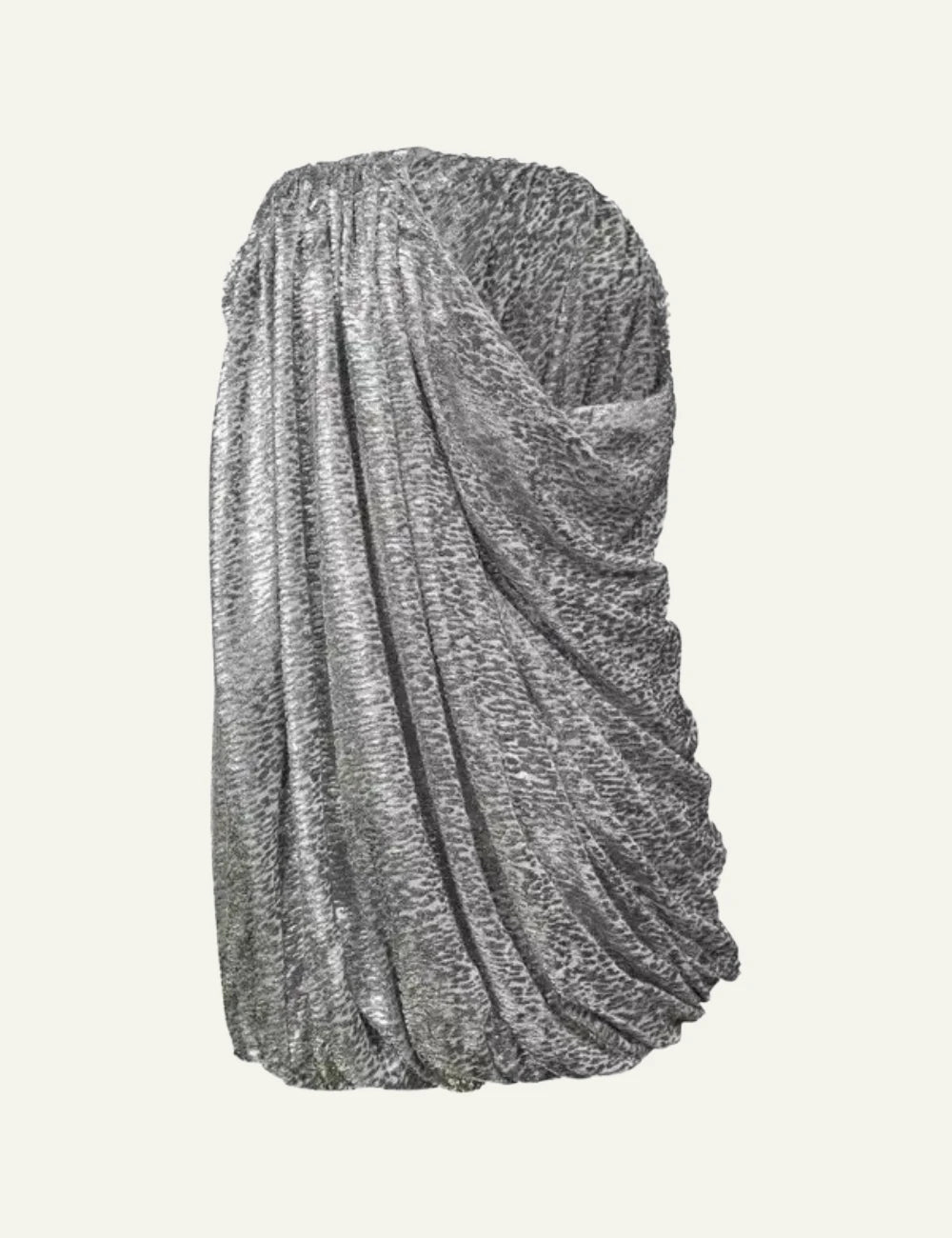 Stella McCartney one shoulder draped dress silver back view