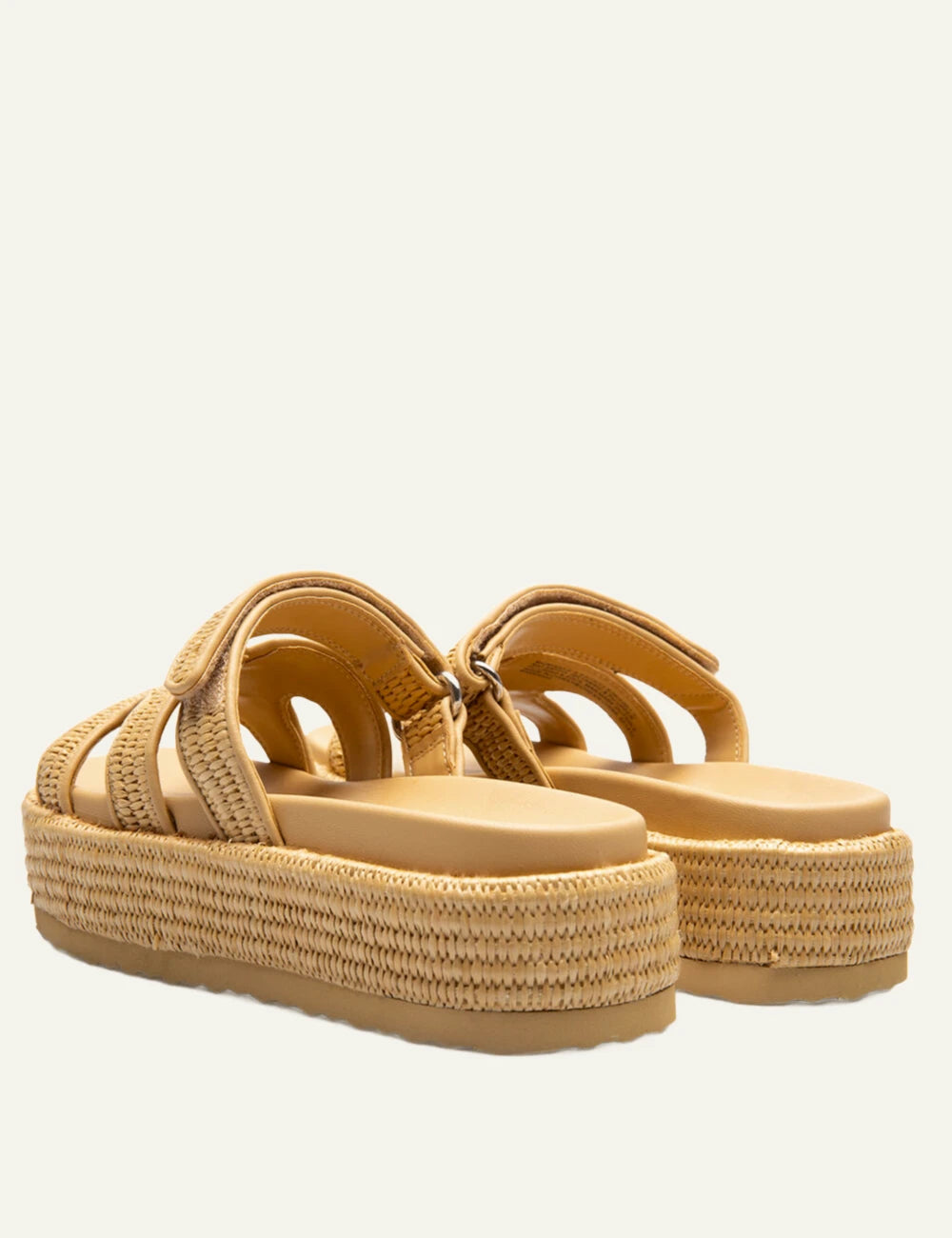 steve madden platform slide sandals raffia natural woven back view