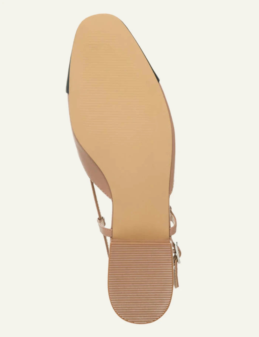 steve madden nude black slingback flats pointed toe top view