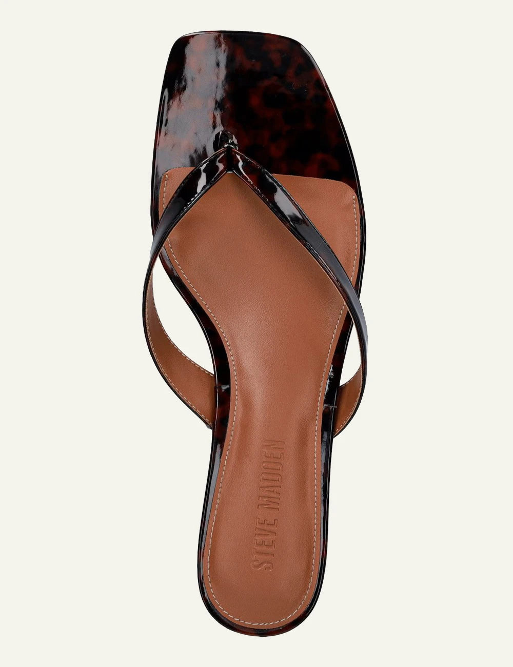 Steve Madden Tracie kitten heel thong sandal tortoiseshell top