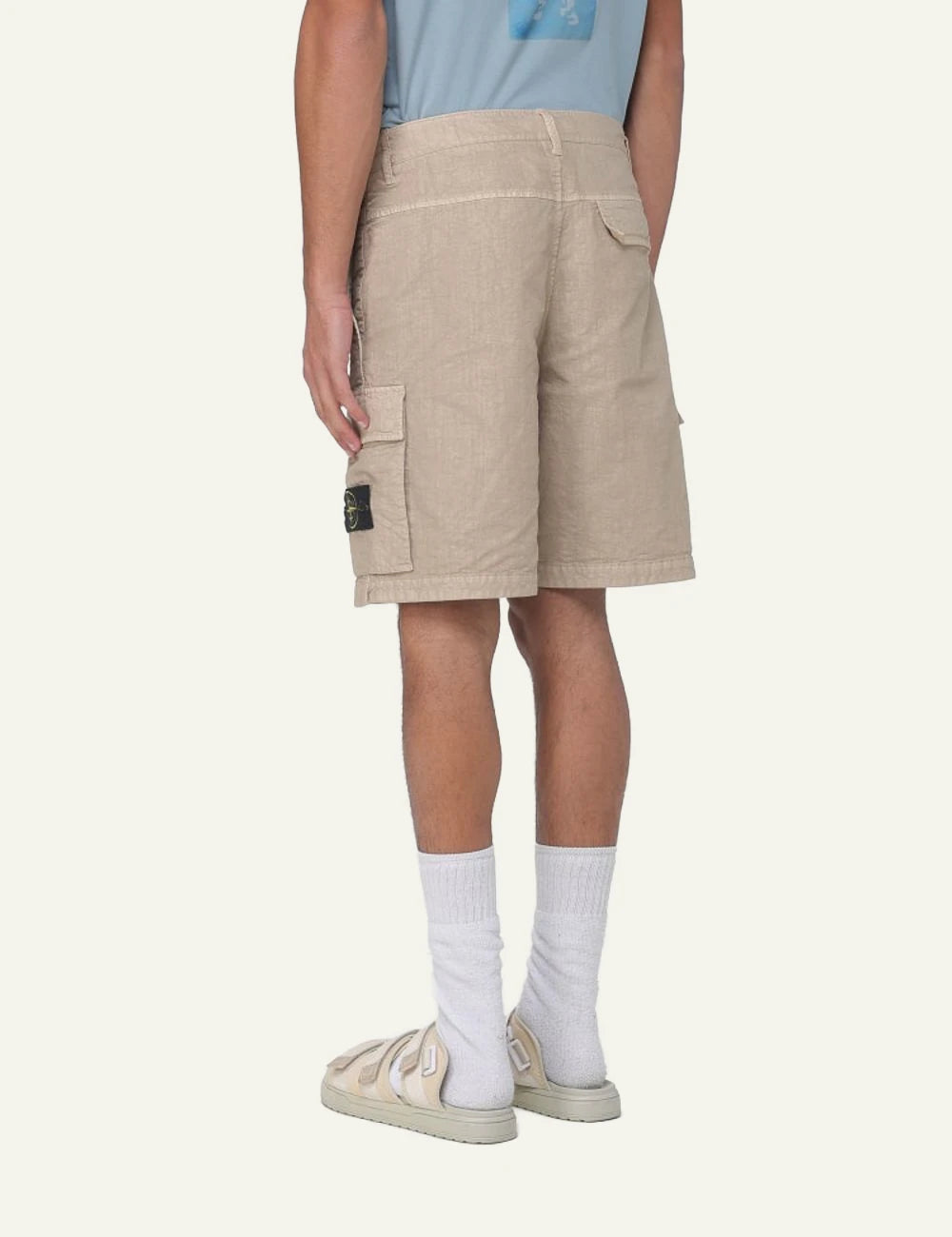 Stone Island shorts beige back look