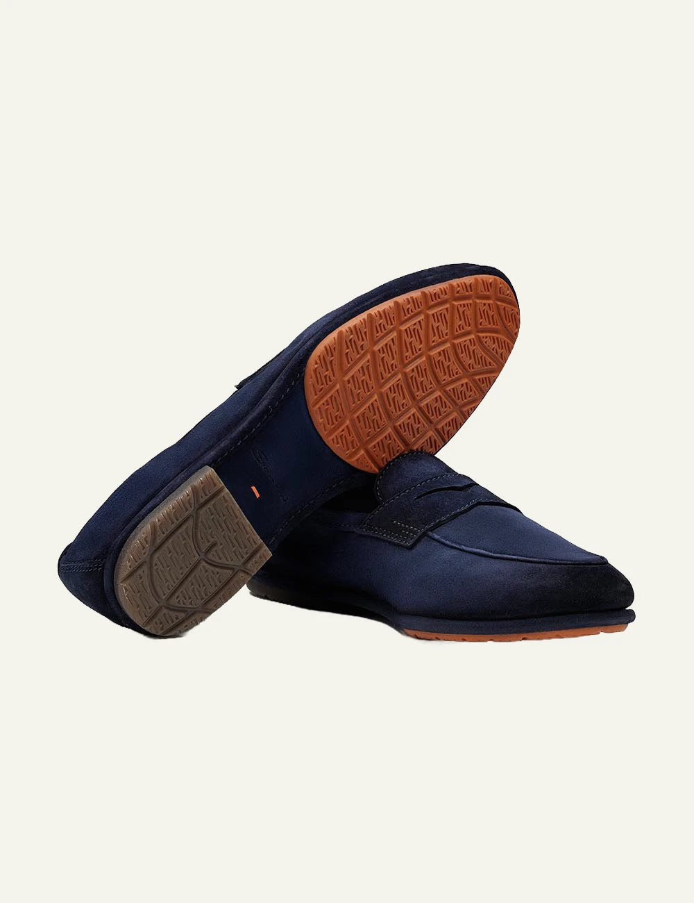 suede loafers navy classic penny loafer sole view