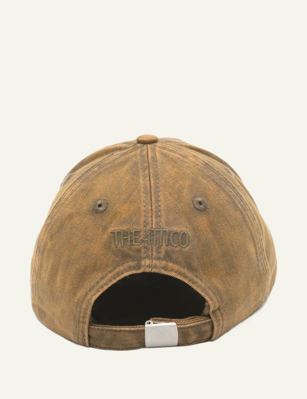 The Attico Brown Washed Cotton Baseball Cap With Embroidered Logo back View