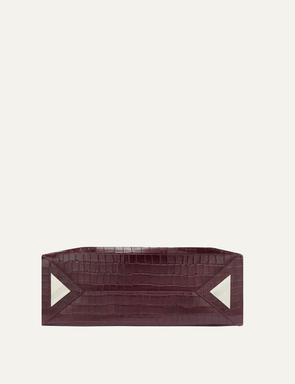 The Attico La Passeggiata Medium faded bordeaux crocodile print leather top handle bag for women bottom view