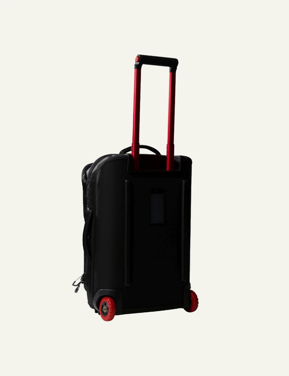 The North Face Rolling Thunder 22 suitcase black front view logo wheels handle back view