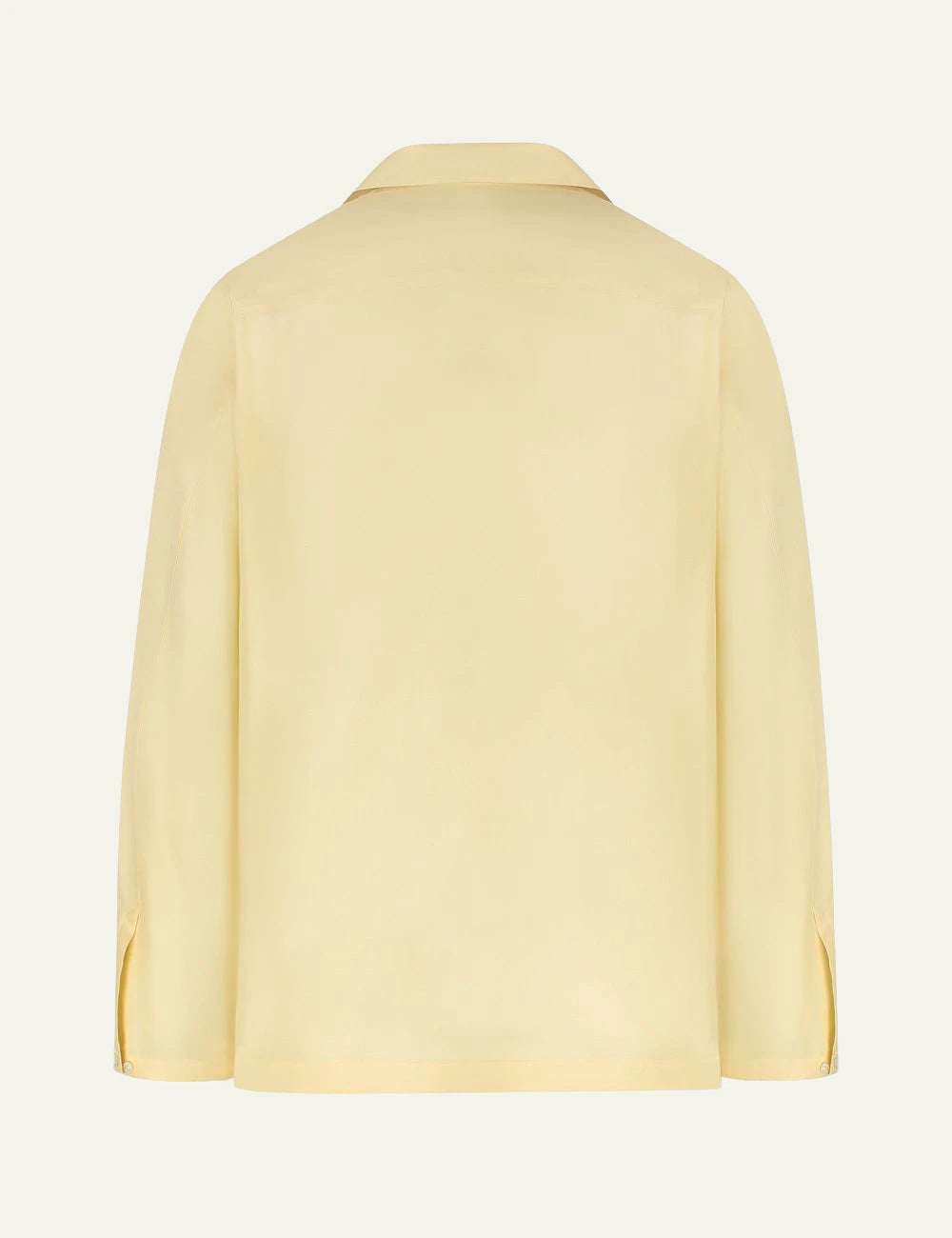 Umit Benan Havana silk shirt yellow relaxed fit back flat view