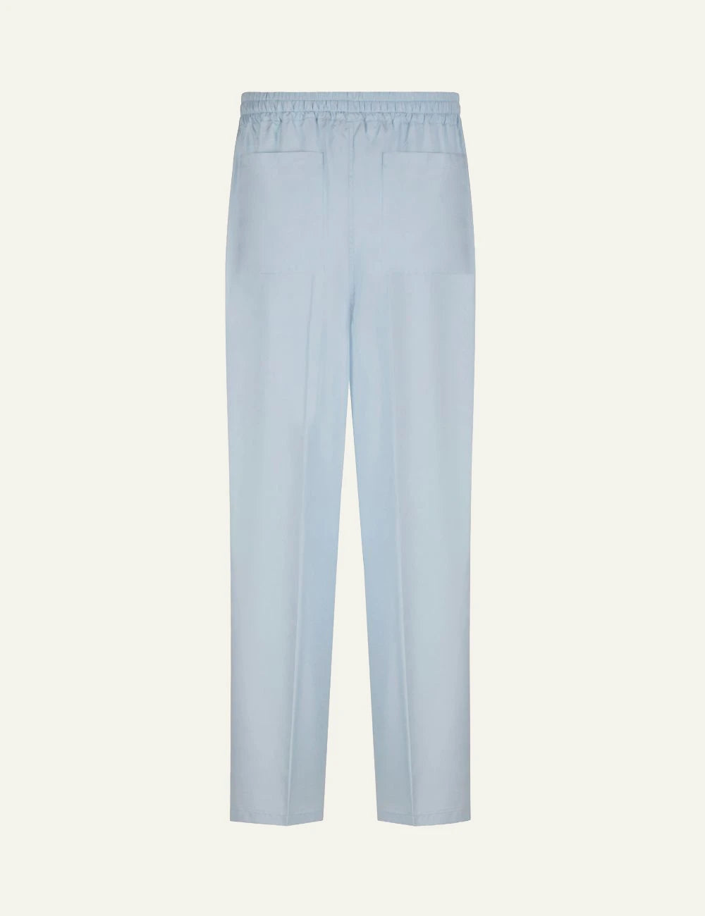 Umit Benan Julian Paradiso silk pants light blue relaxed fit back flat view