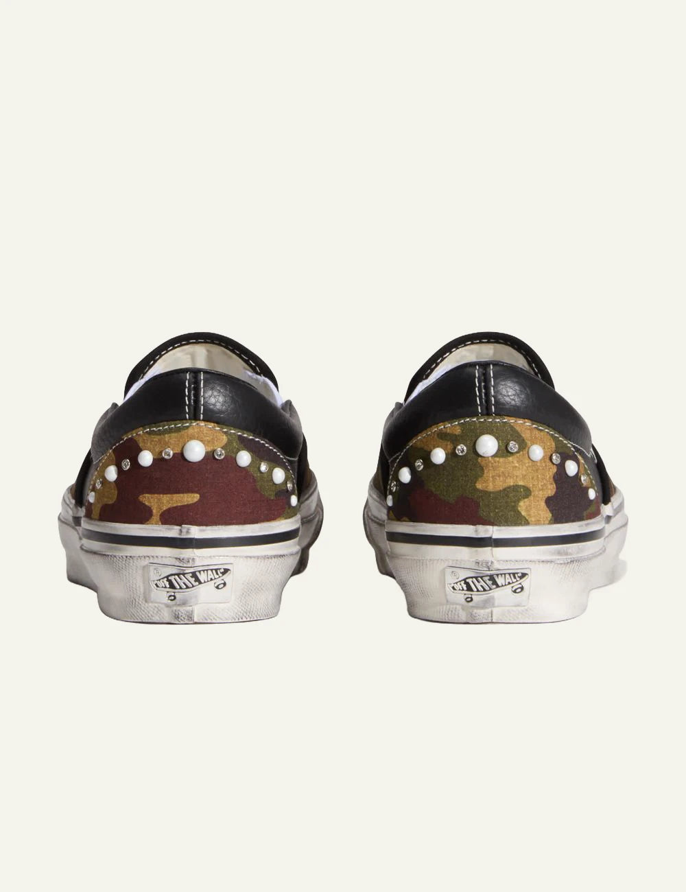 Vans LX Classic Slip-On 98 camo black studded sneaker back view