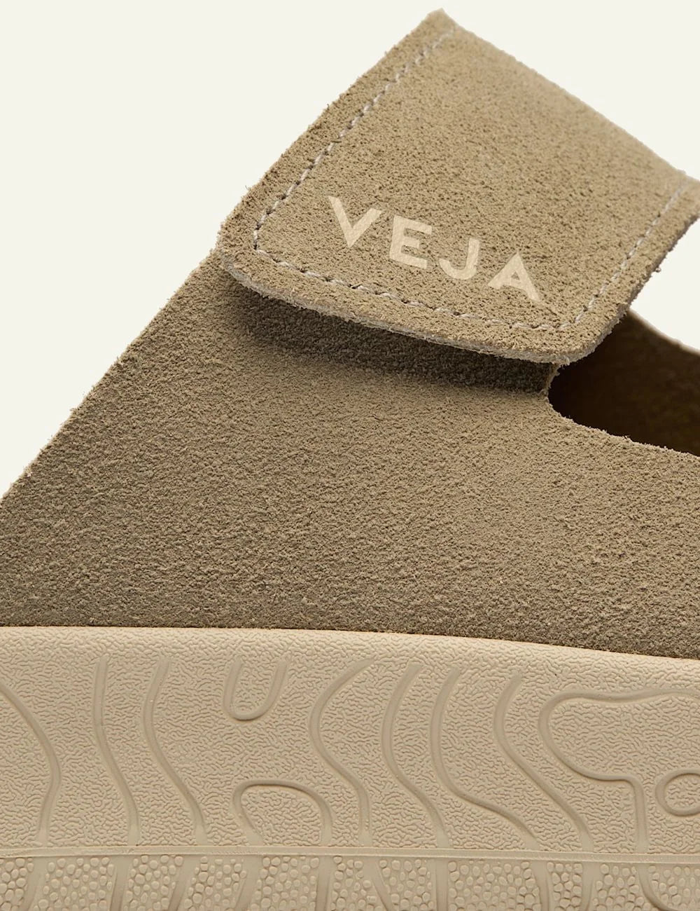 Veja Etna sandal suede beige side detail view double strap