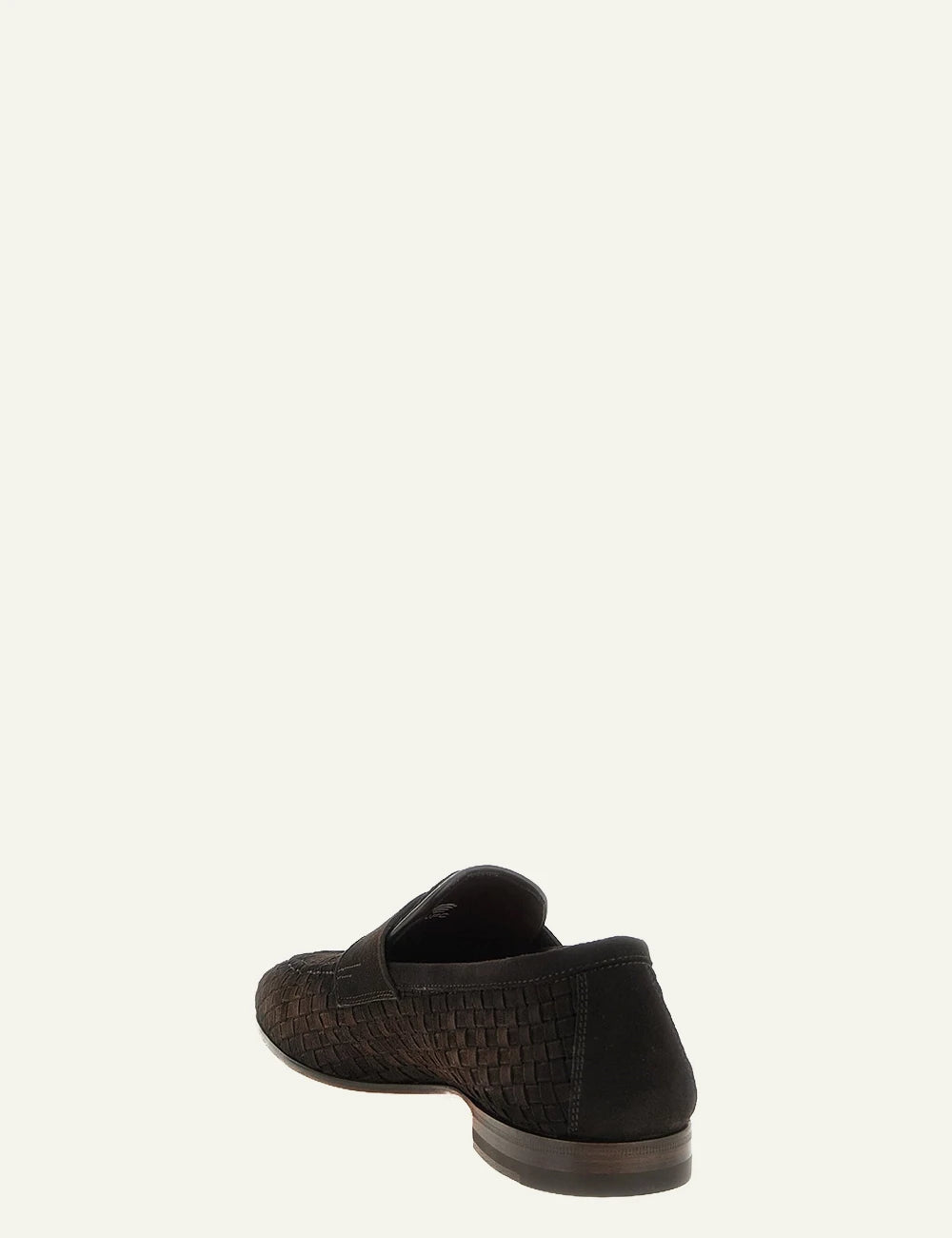 woven leather loafers black penny loafer back view