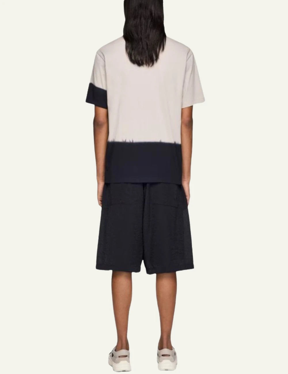 Y-3 dip dye t-shirt light brown black short sleeve back view