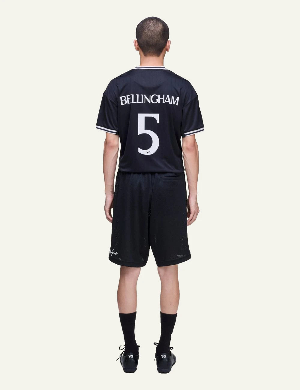 Y-3 mesh shorts black athletic style front back view