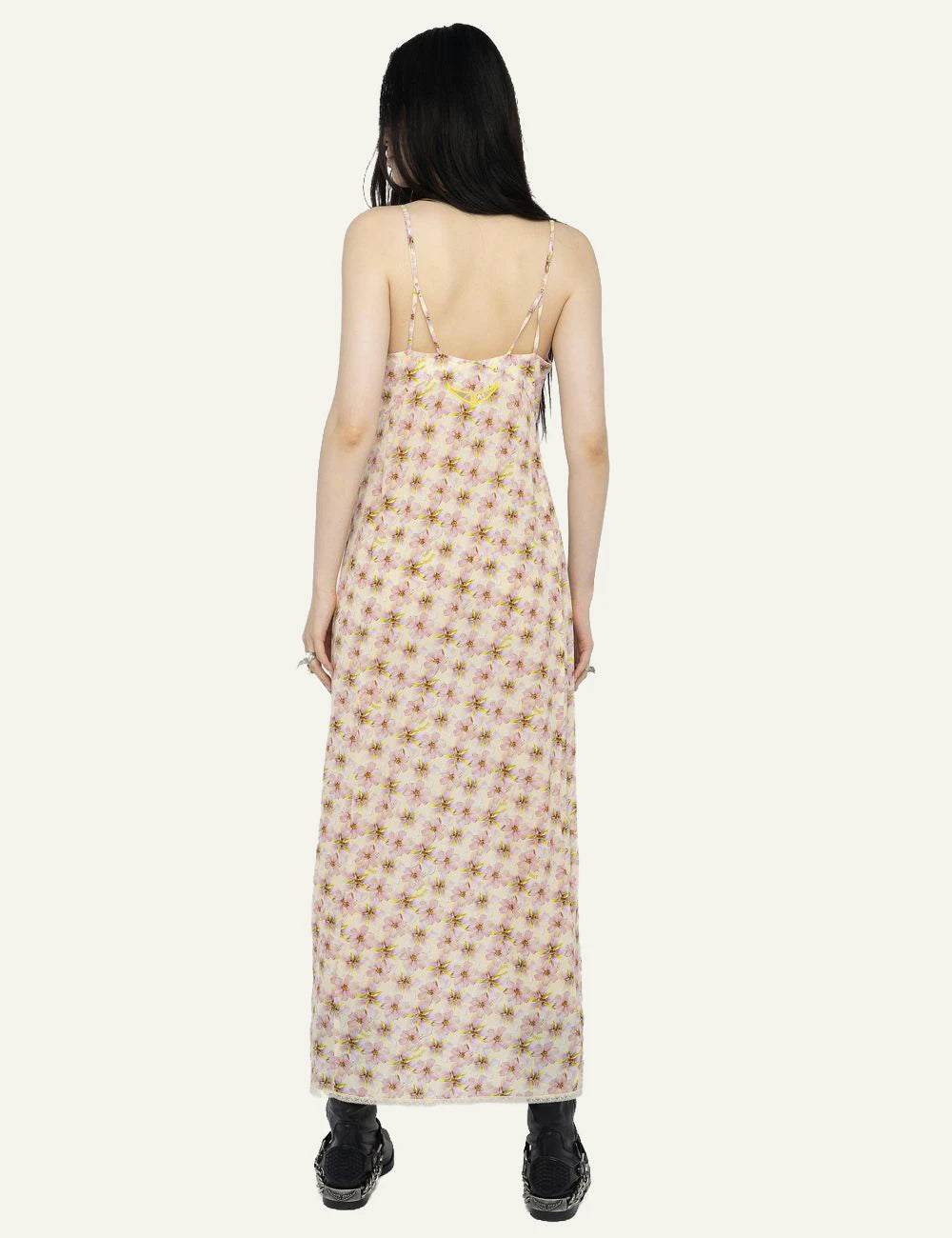 Zadig Voltaire floral maxi dress pear viscose lingerie style back