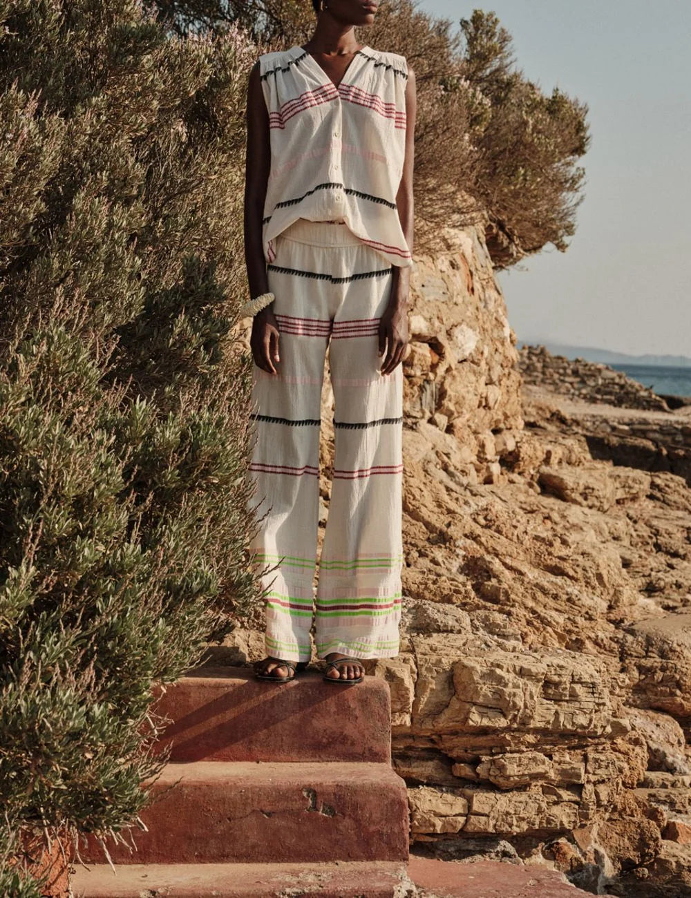 Boho summer set relaxed fit pants seaside lifestyle