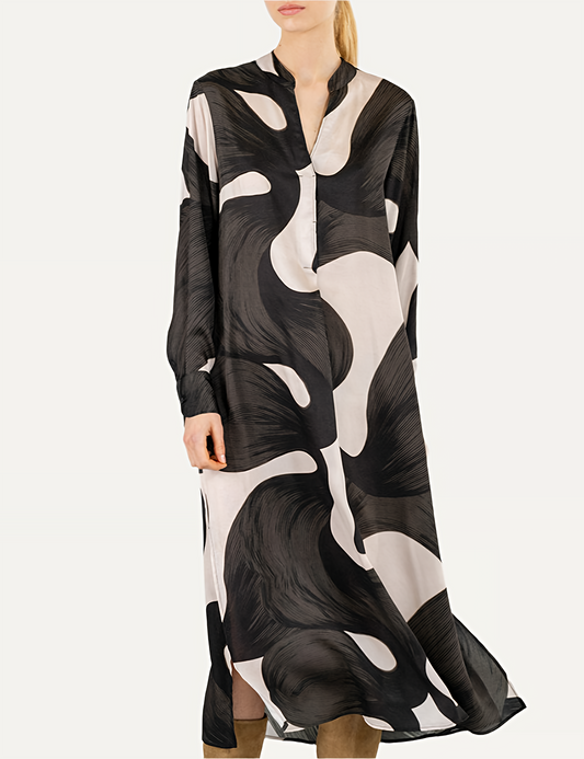 PHILOSOPHY SATIN PRINT MIDI DRESS