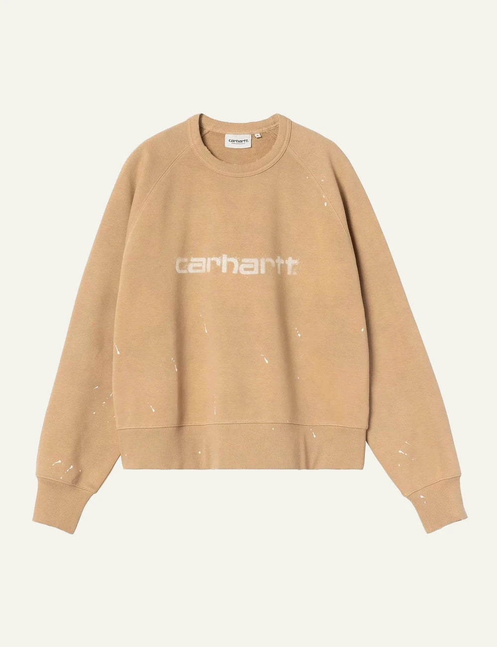 Carhartt WIP Painter sweat se dusty brown me logo print kai paint splatter details