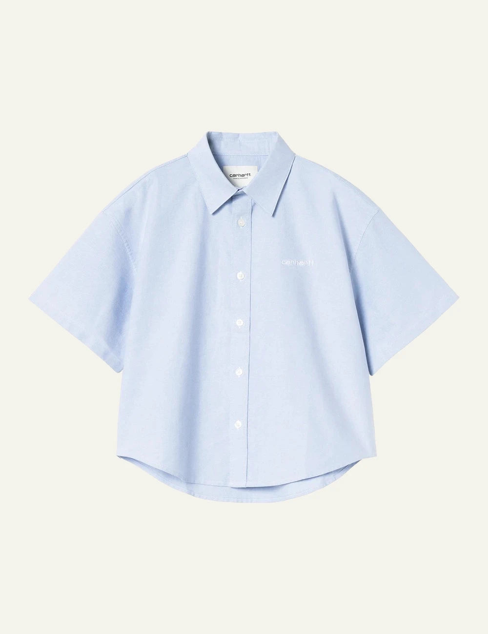 Carhartt WIP Kaia shirt se light blue oxford cotton me embroidered logo
