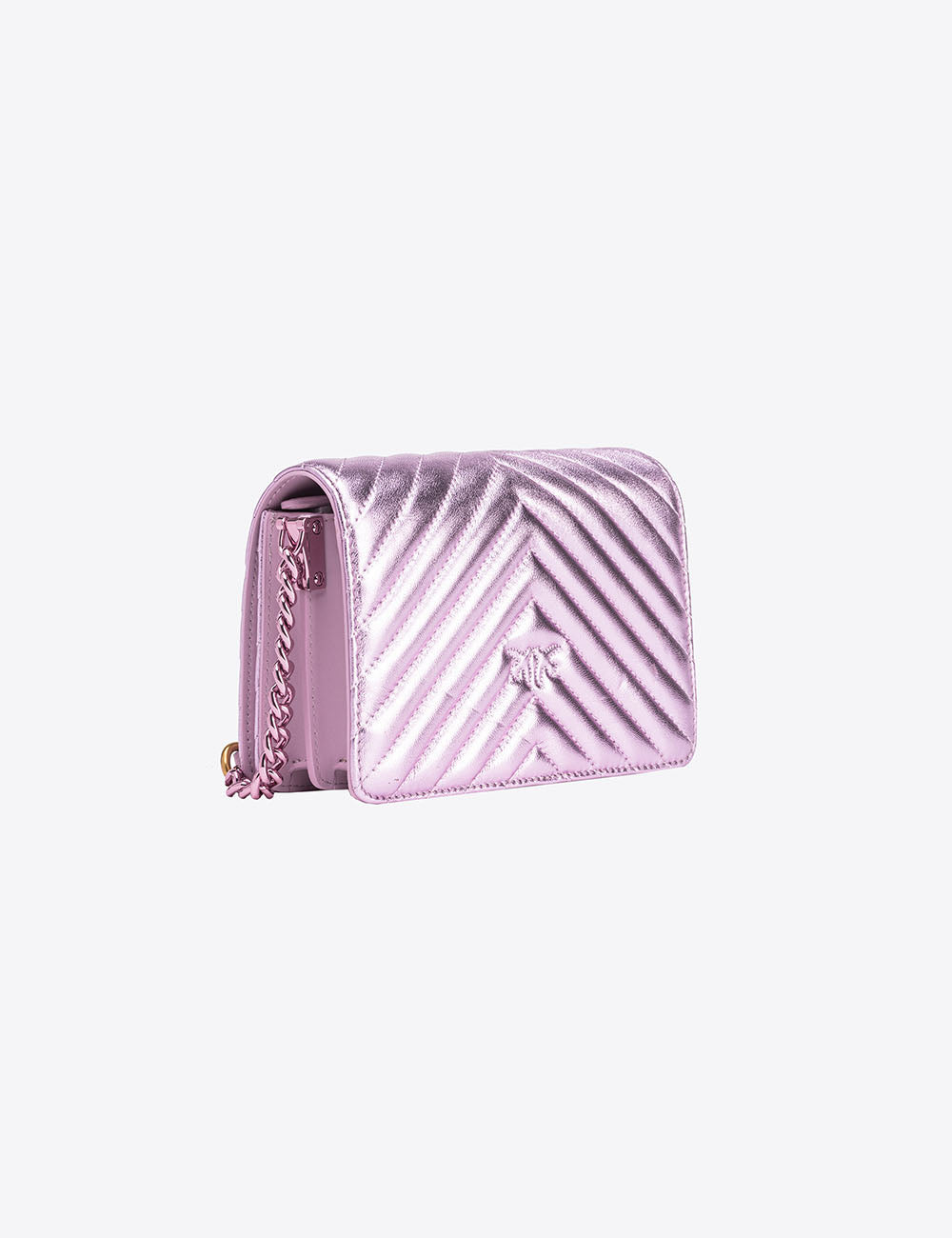 PINKO LOVE CLICK MINI METAL SHEEP NAPPA CHEVRON PINKO