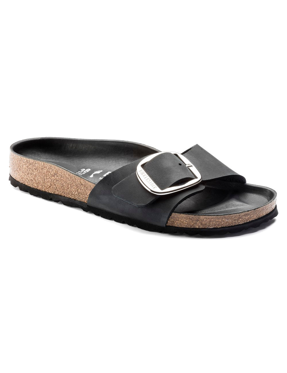 BIRKENSTOCK LEATHER MADRID BIG BUCKLE LEOI BLACK BIRKENSTOCK