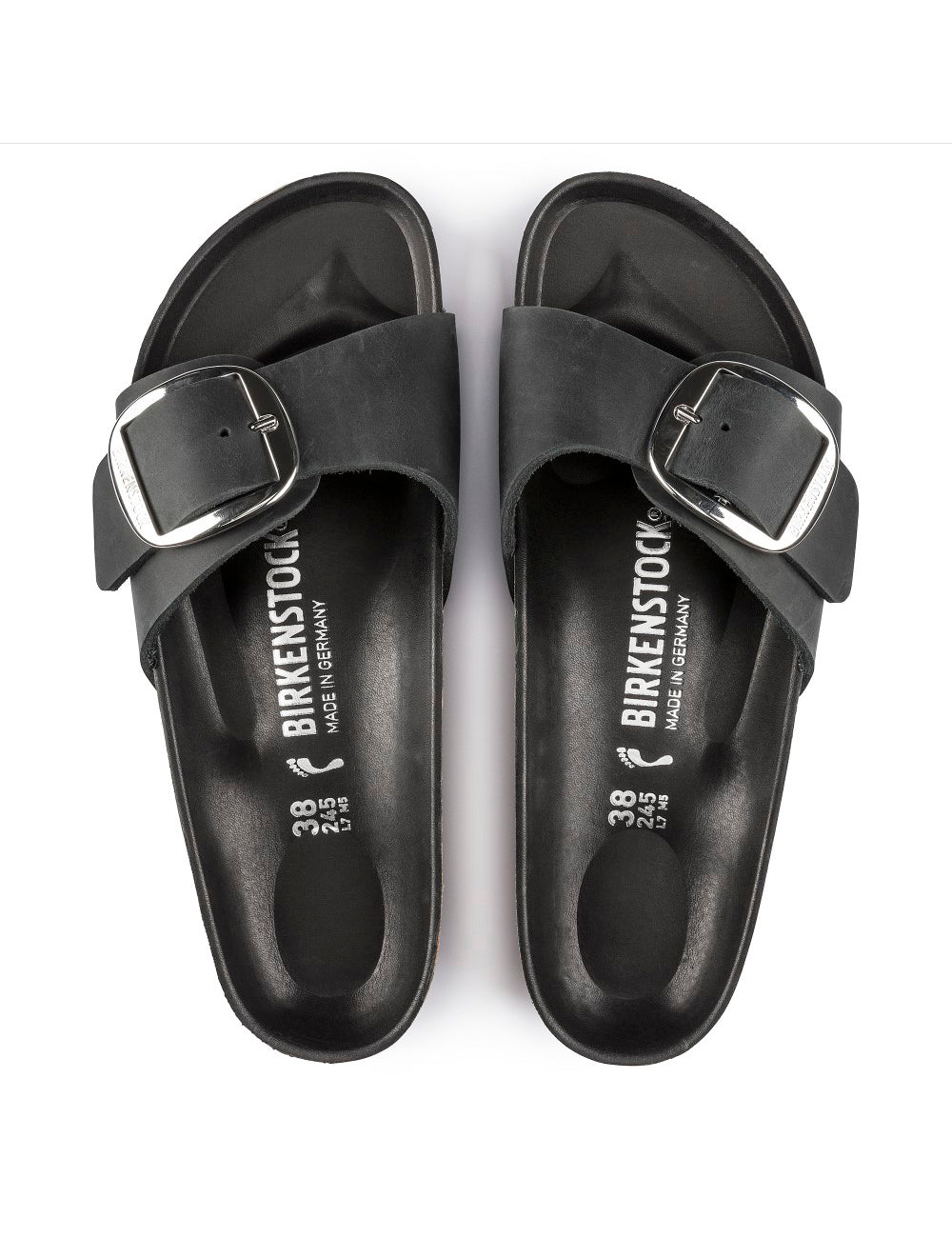 BIRKENSTOCK LEATHER MADRID BIG BUCKLE LEOI BLACK BIRKENSTOCK