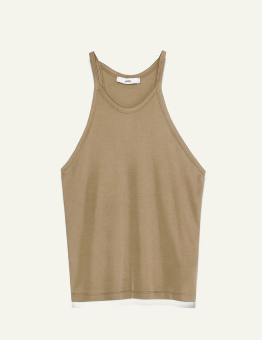 Milla tank top khaki sleeveless front view