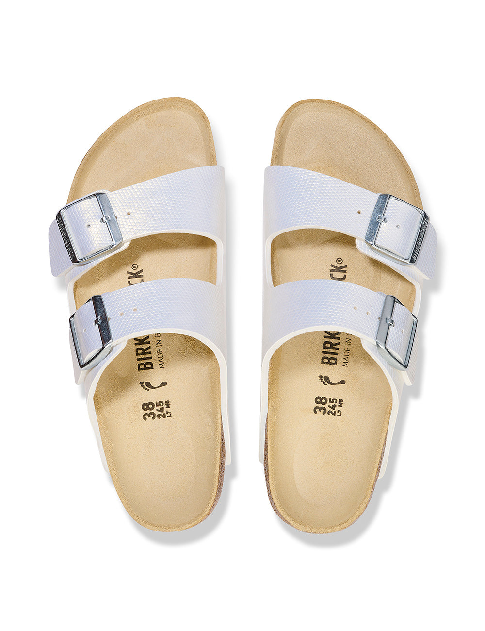 BIRKENSTOCK BS CLASSIC ARIZONA BF SHINY LIZARD WHITE BIRKENSTOCK