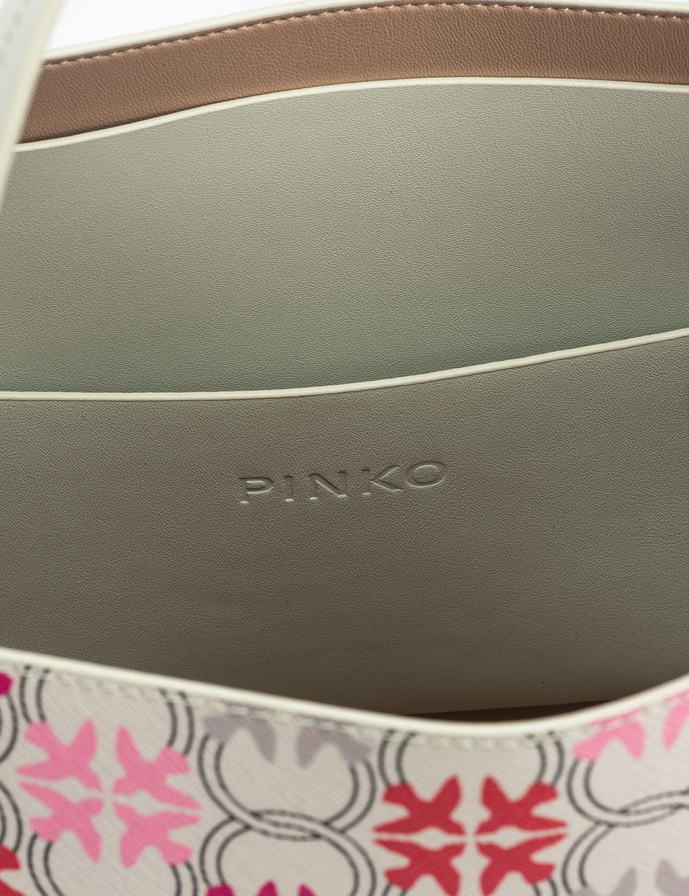 PINKO CARRIE SHOPPER BIG JACQUARD LOGO RAFIA PINKO