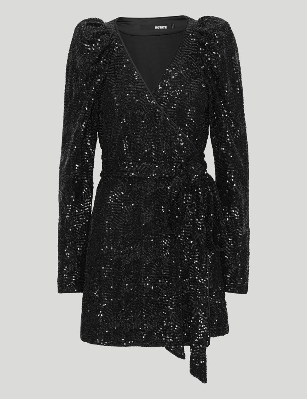 ROTATE SEQUINS MINI WRAP DRESS ROTATE