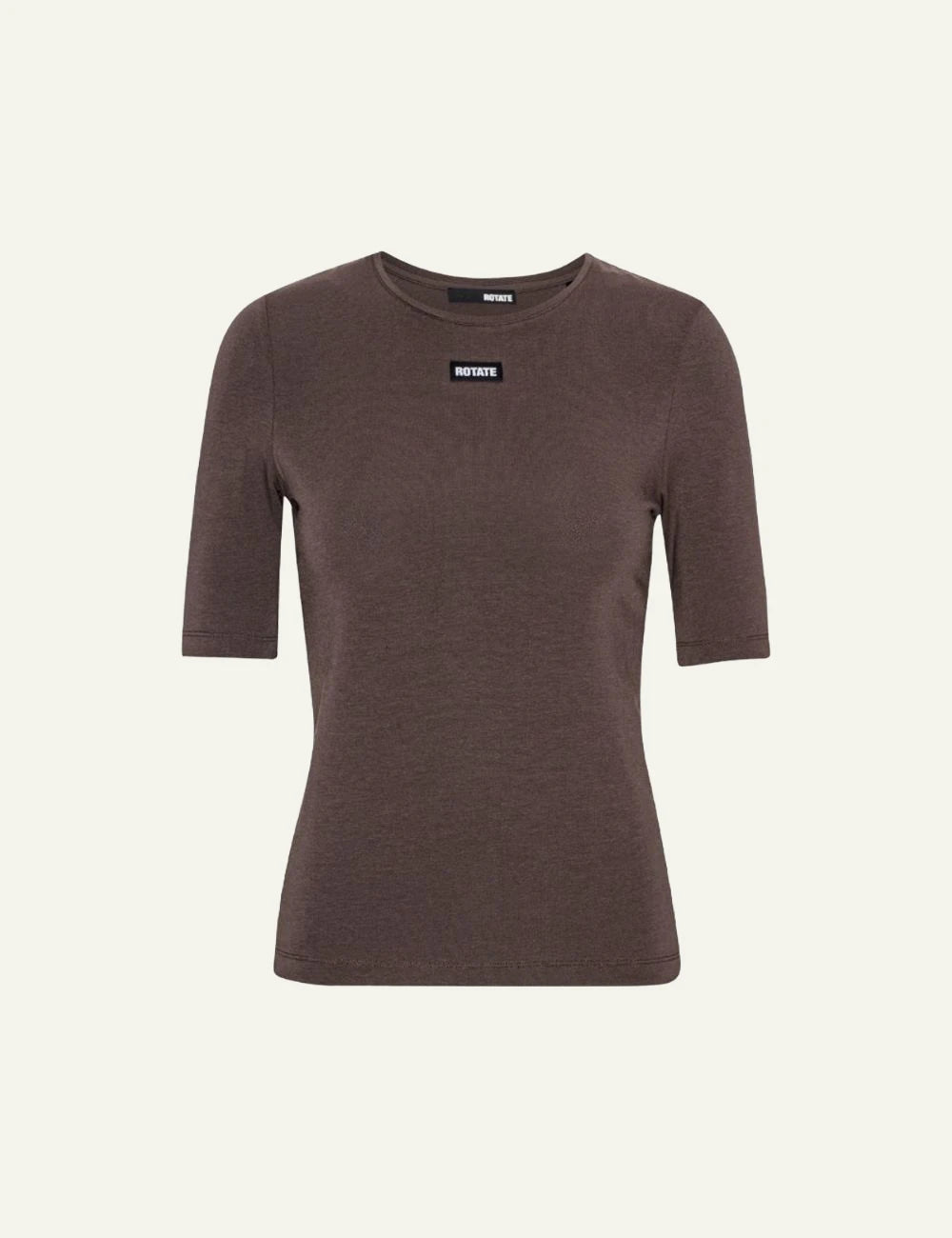 Rotate dark brown fitted t-shirt front view